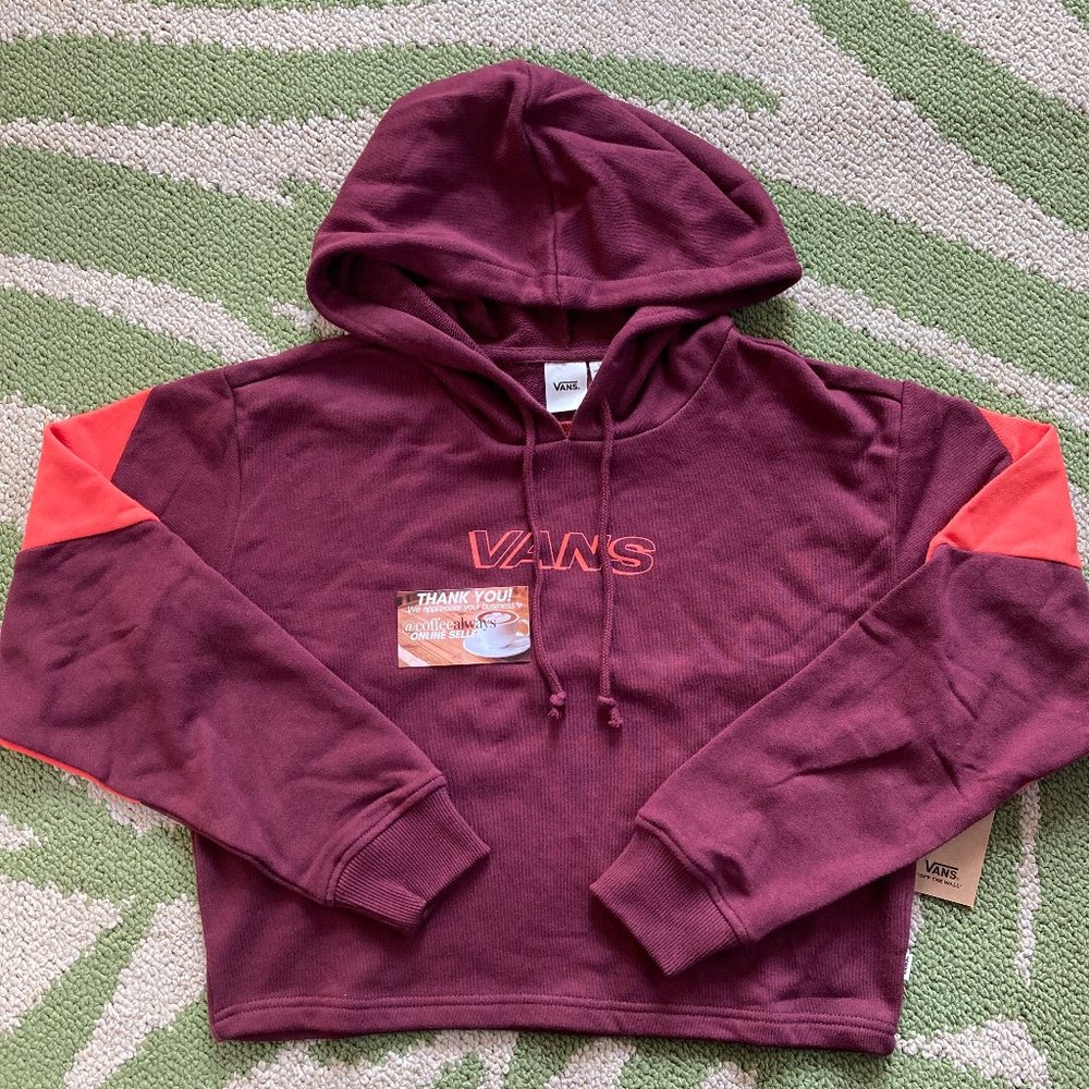 Vans Bladez II Crop Hoodie Port Royale Red Orange Women's NWT MSRP $59.50